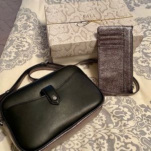 GILI Genuine Leather Crossbody Bag with Card Wallet *BRAND NEW, NEVER USED*